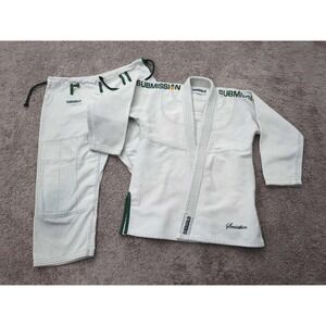 Submission Fight Co Kimono Set Mens A2 White Brazilian Jiu Jitsu Uniform